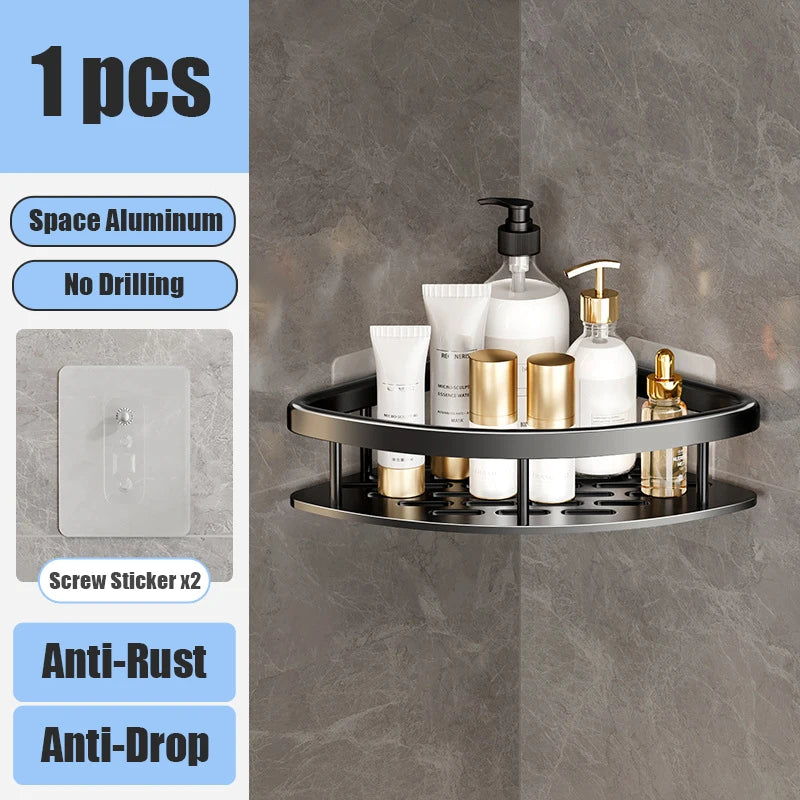 Bathroom Shelf Makeup Storage Organizer Aluminum Alloy