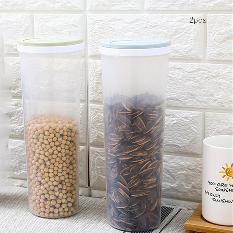 1pc Rice And Grains Food Storage Canister With Measuring Cup
