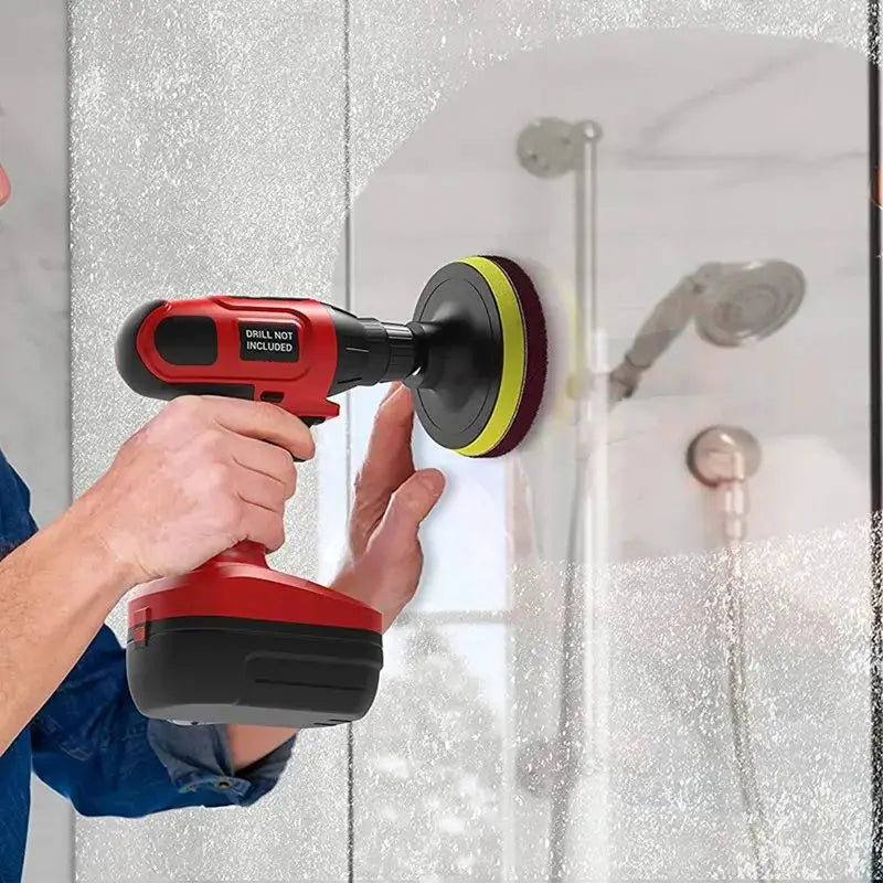 Power Cleaning Scrub Brush And Scrub Sponge, For Grout Floor, Tile, Bathroom, Kitchen