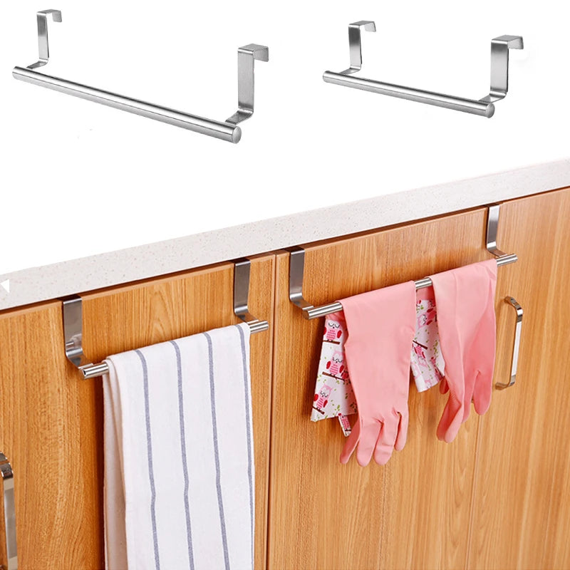 Kitchen Cabinet Door Towel Bar Stainless Steel Door Back Towel Hanging Holder