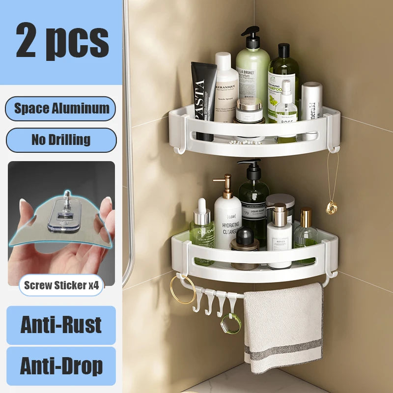 Bathroom Shelf Makeup Storage Organizer Aluminum Alloy