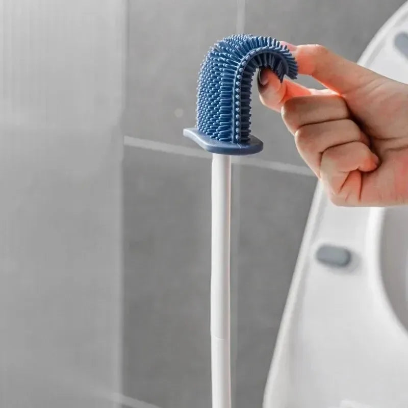 Silicone Toilet Brush With Holder Box Wall Mounted Daily Cleaning Tools Accessories