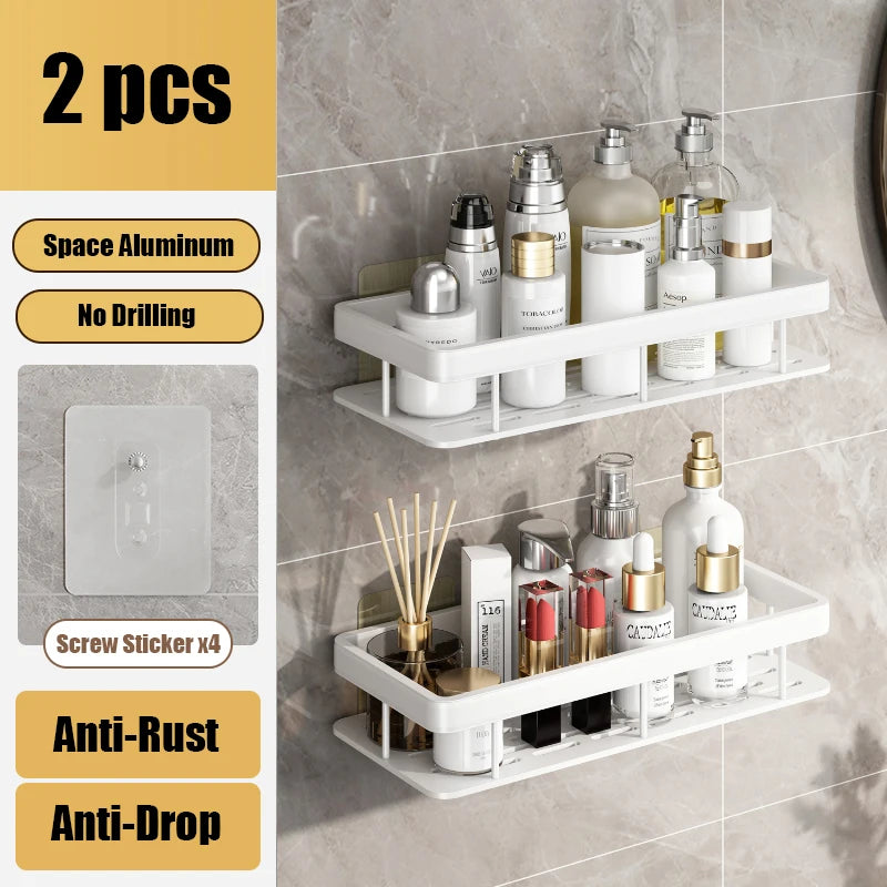 Bathroom Shelf Makeup Storage Organizer Aluminum Alloy