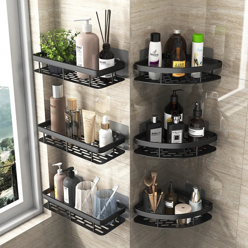 Bathroom Shelf Makeup Storage Organizer Aluminum Alloy