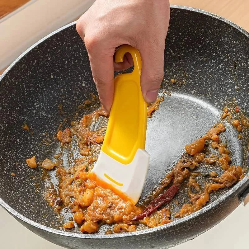 Cleaning Spatula Kitchen Scraper Soft Blade Scraper Brush Dirty Pan Pot Dishes Cleaner Tools