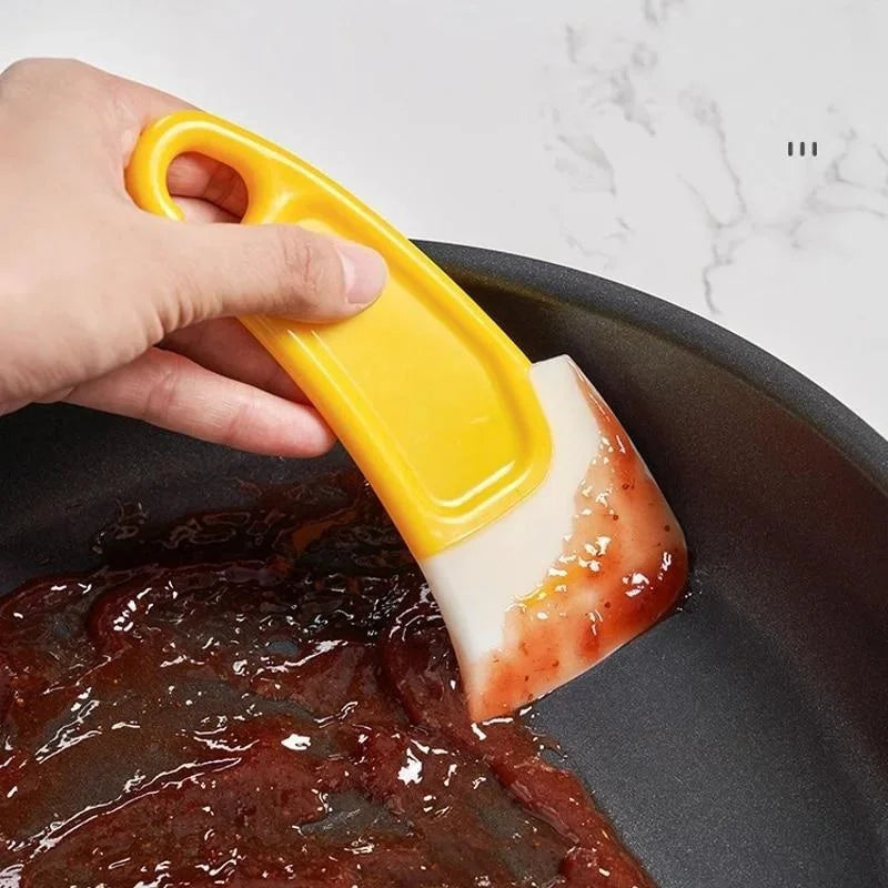 Cleaning Spatula Kitchen Scraper Soft Blade Scraper Brush Dirty Pan Pot Dishes Cleaner Tools