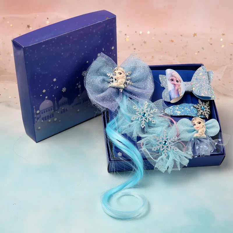 6pcs/set Lovely Frozen Elsa Anna Necklace Bracelet Ring