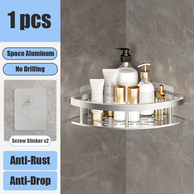 Bathroom Shelf Makeup Storage Organizer Aluminum Alloy