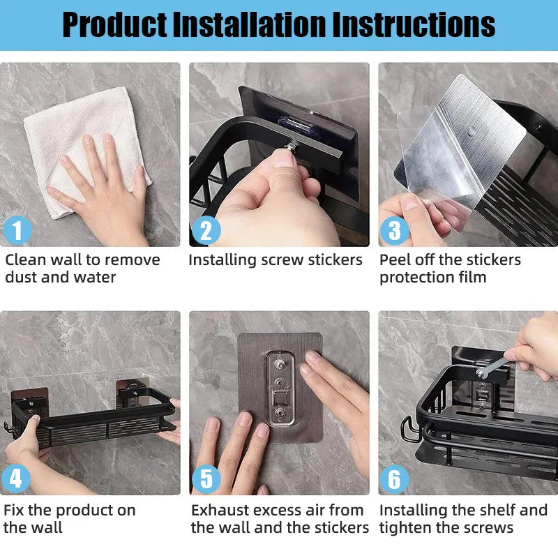 Bathroom Shelf Makeup Storage Organizer Aluminum Alloy