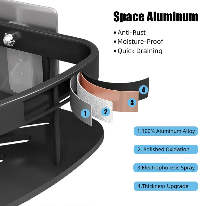 Bathroom Shelf Makeup Storage Organizer Aluminum Alloy