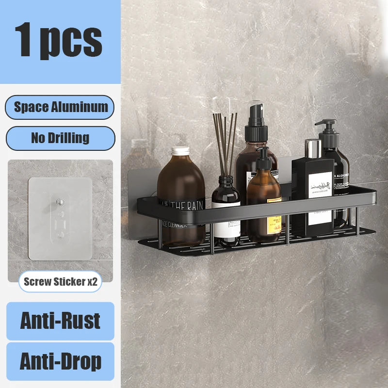 Bathroom Shelf Makeup Storage Organizer Aluminum Alloy