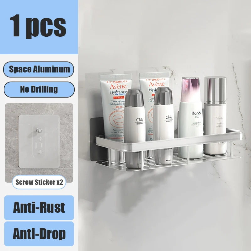 Bathroom Shelf Makeup Storage Organizer Aluminum Alloy